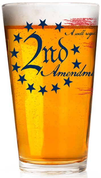 Picture of 2 Monkey Trading Llc. Monkey Americana Pint Glass 2Nd Amendment Wrap