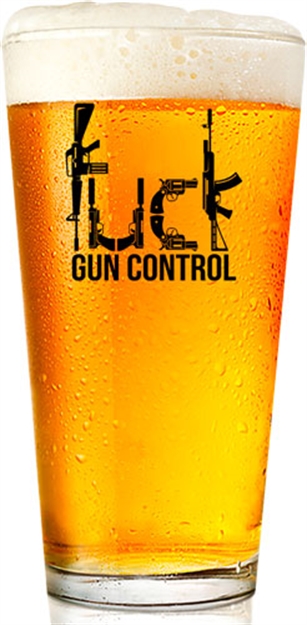 Picture of 2 Monkey Trading Llc. Monkey Americana Pint Glass F Gun Control Glass 2M1012177S