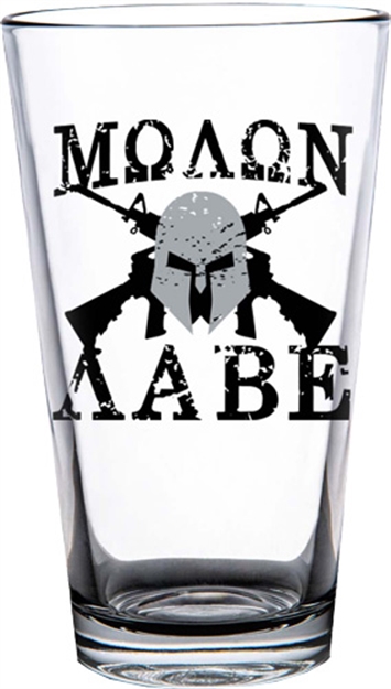 Picture of 2 Monkey Trading Llc. Monkey Americana Pint Glass Molon Labe Glass 2M1015006S