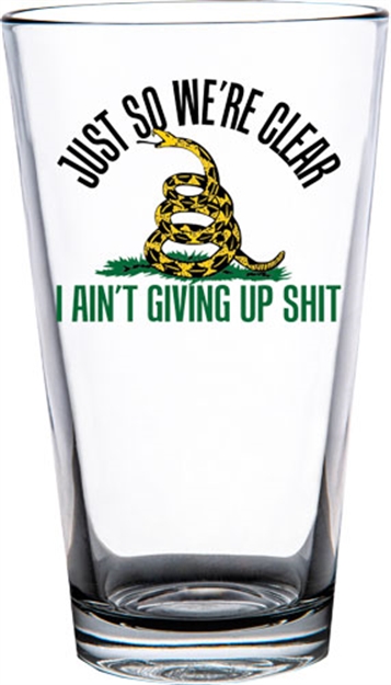 Picture of 2 Monkey Trading Llc. Monkey Pint Glass SO WE Are Clear Logo Glass.. 2M10125150D