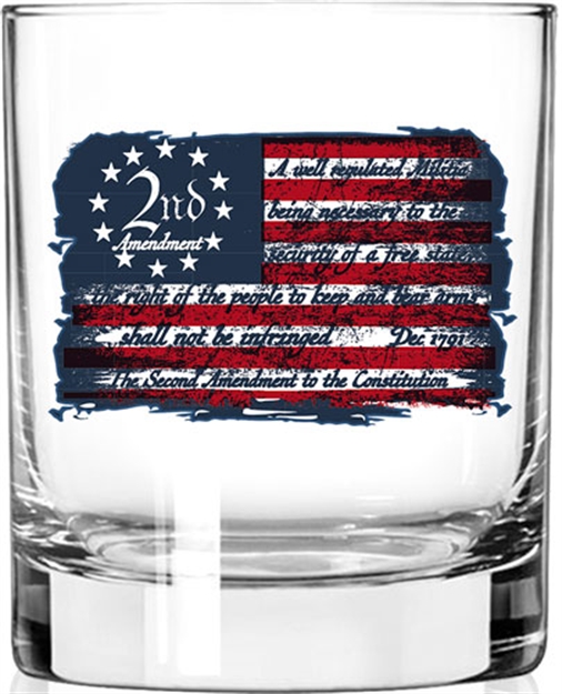 Picture of 2 Monkey Trading Llc. Monkey Whiskey Glass 2Nd Amendment Flag Glass 2M1025077S