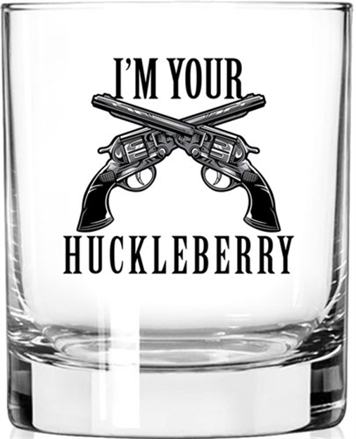 Picture of 2 Monkey Trading Llc. Monkey Whiskey Glass "I'm Your Huckleberry" 2M1025053S