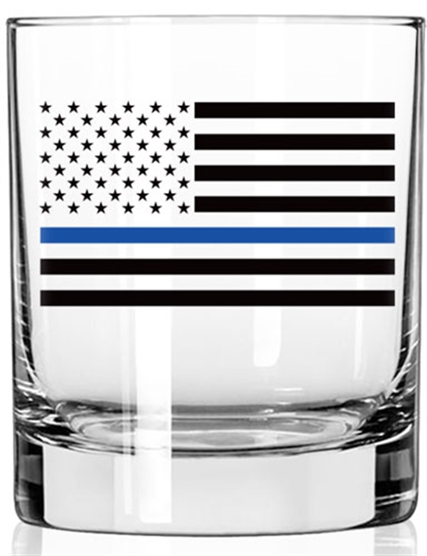 Picture of 2 Monkey Trading Llc. Monkey Whiskey Glass Thing Blue Flag (Police Flag) 2M1025078S