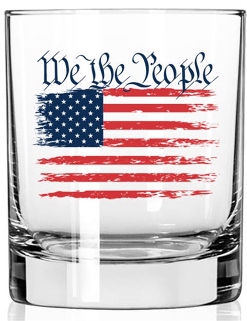 Picture of 2 Monkey Trading Llc. Monkey Whiskey Glass WE The People Flag 2M1022168S