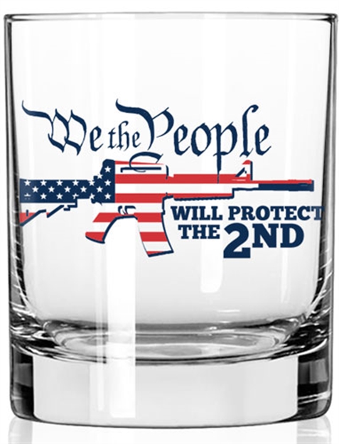 Picture of 2 Monkey Trading Llc. Monkey Whiskey Glass WE Will Protect The 2Nd< LS102815