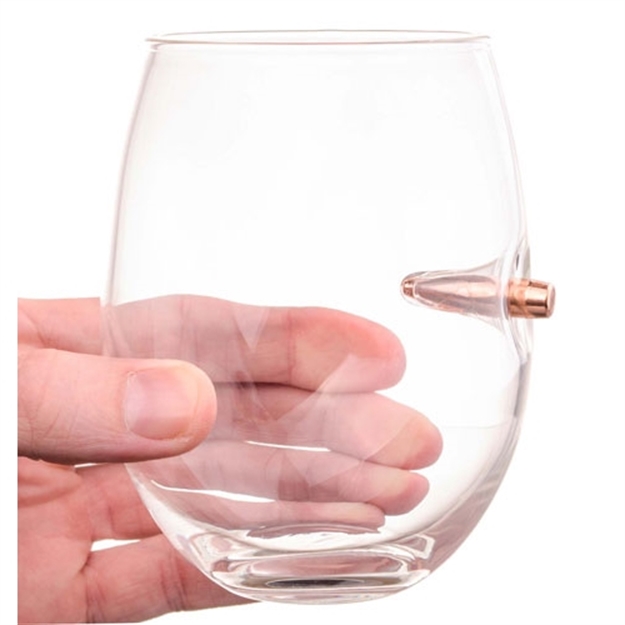Picture of 2 Monkey Trading Monkey Bullet Wine Glass With A .308 Bullet