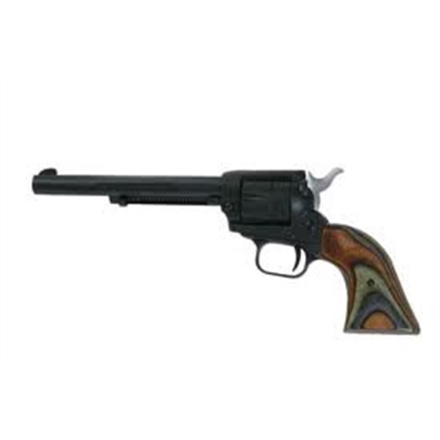 Picture of  Heritage Mfg Rr22mbs6 Rough Rider  22 Lr/22 Wmr 6 Shot, 6.50" Black Satin Steel Barrel, Black Satin Zinc Alloy Frame, Black Satin Cylinder, Camo Laminate Grip, Exposed Hammer