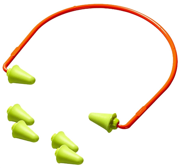 Picture of  Peltor 97065 Sport Banded Earplugs Foam 28 DB Behind The Head Yellow Buds With Orange Band Adult 1 Pair 080529970657