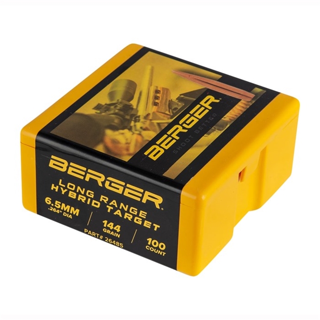 Picture of Berger Long Range Hybrid Target Bullet 6.5Mm Caliber 144 Grain - 100 Count Box 26485