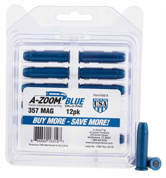 Picture of  A-Zoom 16319 Revolver Blue Snap Caps 357Mag 12Pack 666692163197