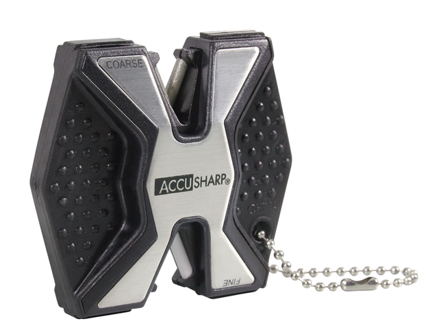 Picture of  Accusharp 017C Diamond Pro 2-Step Sharpener Hand Held Fine/Coarse Diamond, Ceramic Sharpener Black/White Aluminum