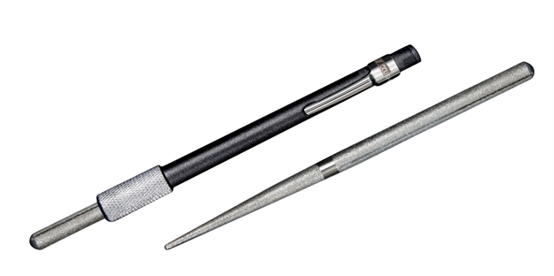 Picture of  Accusharp 030C Rod Sharpener  Hand Held Diamond Sharpener Black Overmolded Rubber Handle Steel