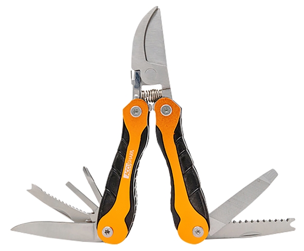 Picture of  Accusharp 085C Sportsman's  Black/Orange Folding Plain Blade Includes Nylon Case With Belt Clip