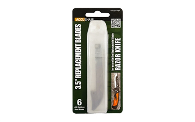 Picture of  Accusharp 742C Replaceable Blade Razor Replacement Blades 3.50" Stainless Steel Blade 6 Blades 015896007422
