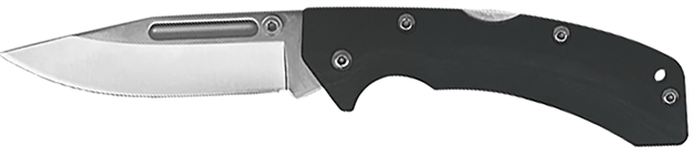 Picture of  Accusharp 711C Lockback  3" Folding Clip Point Plain Stainless Steel Blade/Black Frn Handle Includes Allen Wrench