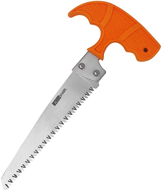 Picture of  Accusharp 730C Bone Saw  Fixed Saw 6" Stainless Steel Blade/ Blaze Orange T-Shaped Handle 015896007309