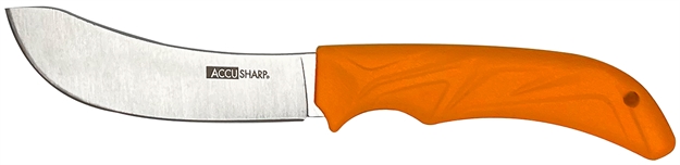 Picture of  Accusharp 732C Butcher  4" Fixed Butcher Plain Stainless Steel Blade/Blaze Orange Ergonomic Anti-Slip Rubber Handle 015896007323