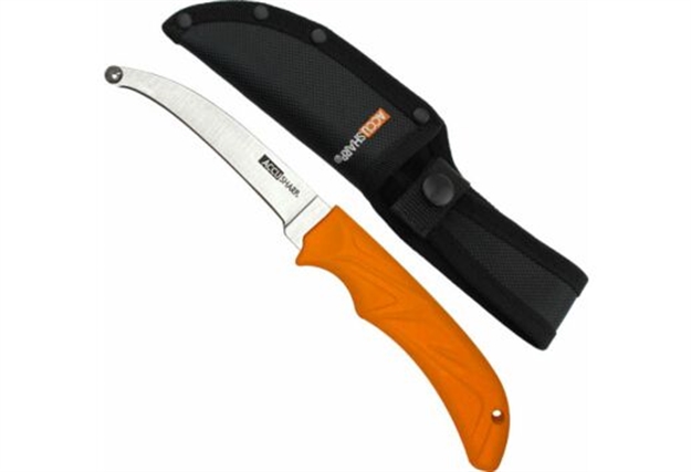 Picture of  Accusharp 734C Accuzip  4" Fixed Plain Stainless Steel/ Blade Blaze Orange Ergonomic Anti-Slip Rubber Handle 015896007347