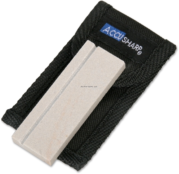Picture of  Accusharp 024C Pocket Stone  Natural Arkansas Stone Sharpener White Includes Belt Carry Pouch 015896000249