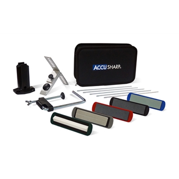 Picture of  Accusharp 059C 5-Stone Precision Set Extra Coarse/Coarse/Medium/Fine/ Ultra-Fine Diamond, Alumina, Ceramic Sharpener Multi Color