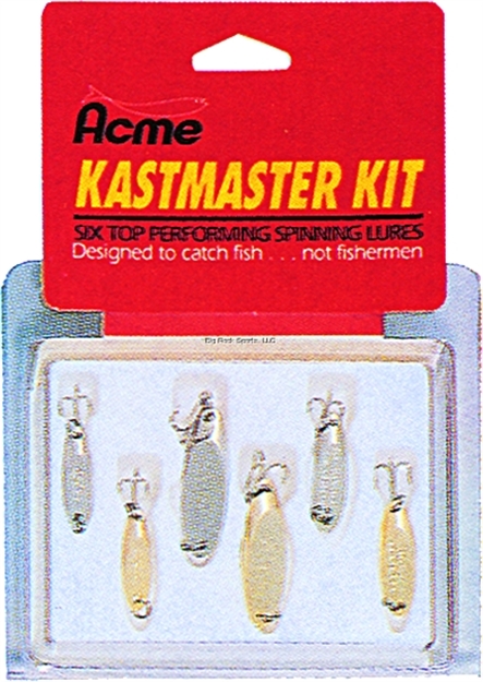 Picture of Acme Kastmaster Lure Kit, 1/4 Oz,1/8 Oz,1/12 Oz, Chrome & Gold, 6/Pack