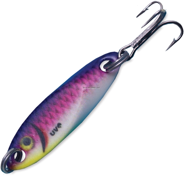 Picture of Acme Kastmaster Rattle Master Baitfish UV Spoon, 1", 1/24 OZ Purple Tiger