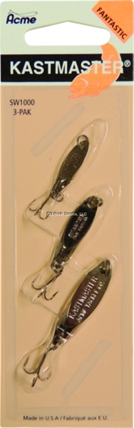 Picture of Acme Kastmaster Spoon, 1/8 Oz/1/12 Oz/1/24 Oz, Chrome, 3/Pack