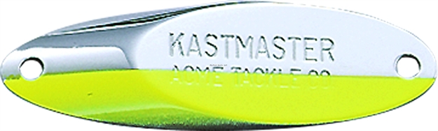 Picture of Acme Kastmaster Spoon, 2", 3/8 Oz, Chrome & Chartreuse Stripe