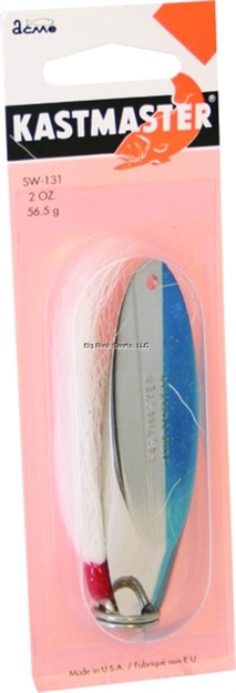 Picture of Acme Kastmaster XL Spoon, 4", 2 Oz, Chrome & Neon Blue With White Bucktail