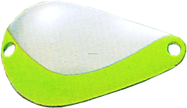 Picture of Acme K.O. Wobbler Spoon, 2", 3/4 Oz, Nickel & Chartreuse Stripe