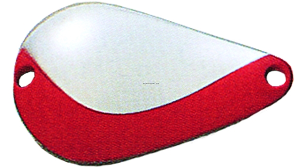 Picture of Acme K.O. Wobbler Spoon, 2", 3/4 Oz, Nickel & Fluorescent Orange Stripe