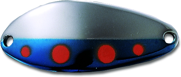 Picture of Acme Little Cleo Spoon, 1 7/8", 1/3 OZ Orange Dot Blue Nickel