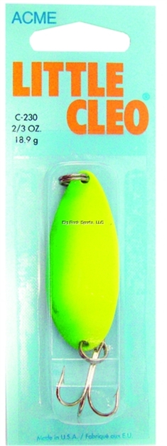 Picture of Acme Little Cleo Spoon 2 1/8", 2/3 Oz, Chartreuse & Green Stripes, Sinking