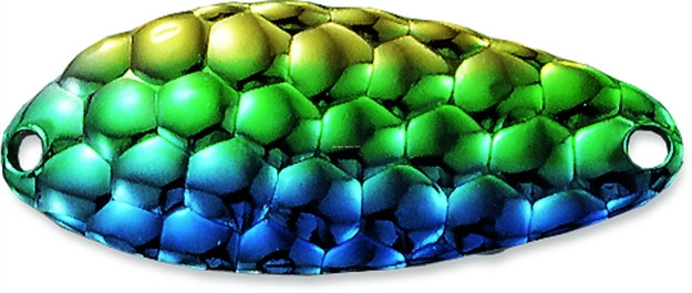 Picture of Acme Little Cleo Spoon, 2 1/8", 2/5 Oz, Hammered Blue & Green & Gold, Sinking