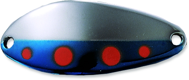 Picture of Acme Little Cleo Spoon, 2 1/8", 2/5 Oz, Nickel & Blue W/Orange Dots, Sinking