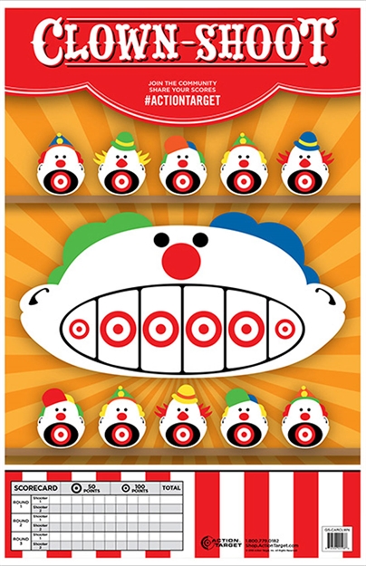 Picture of Action Target Gscarclwn100 Entertainment  Clowns Paper Hanging 23" X 35" Multi-Color 100 Per Box GS-CARCLWN-100