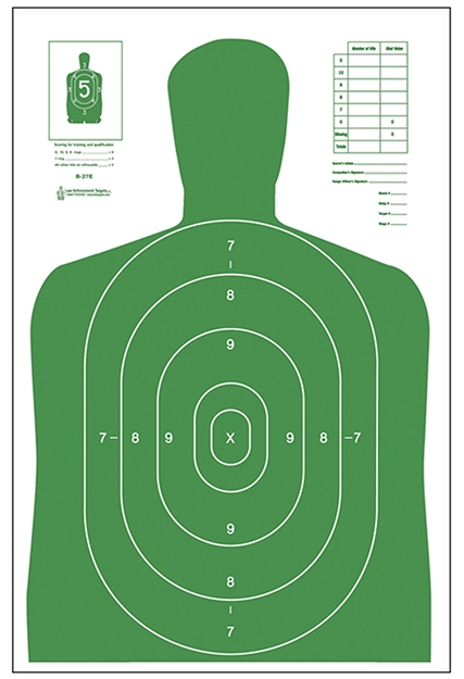 Picture of Action Target Inc B-27E Green-100 B-27E Economy Hanging Paper 23" X 35" Silhouette Green 100 Per Box