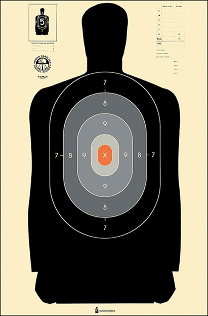 Picture of Action Target B27ncja100 Qualification NC Criminal Justice Academy Silhouette Paper Hanging 24" X 45" Black/Gray/White 100 Per Box B-27NCJA-100