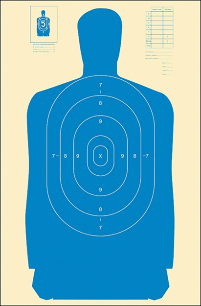 Picture of Action Target B27sblue100 Qualification Standard Silhouette Paper Hanging 24" X 45" Blue/White 100 Per Box B-27S BLUE-100 793936705131
