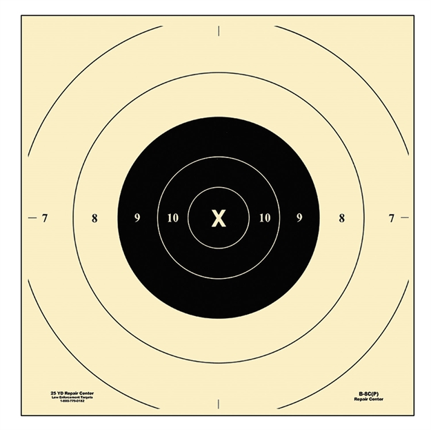 Picture of Action Target B8cp Competition Nra Time & Rapid Fire Repair Center Bullseye Paper Works With B-8 Targets 10.50" X 10.50" Black/White 100 Per Box B-8C(P)100