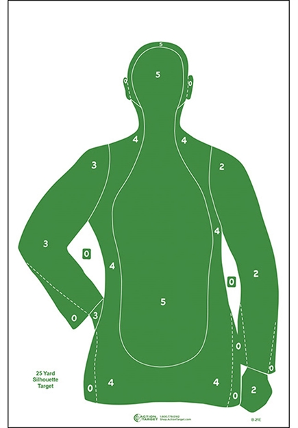 Picture of  Action Target B21egreen100 Qualification  Silhouette Paper Hanging 23" X 35" Green 100 Per Box