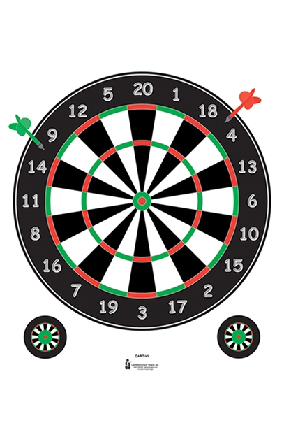 Picture of Action Target Inc Dart-Iv-100 Dart-Iv  Paper 20" X 24" Dart Board Black/Gray/Green/Red/White 100