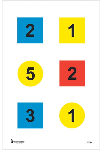 Picture of Action Target Dt4c100 Training Discretionary Command Circle/Square Paper 23" X 35" Multi-Color 100 Per Box DT-4C-100