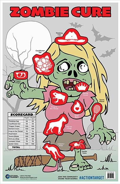 Picture of Action Target Inc Gs-Zomshe-100 Action Zombie Girl Hanging Paper 23" X 35" Zombie Multi 100
