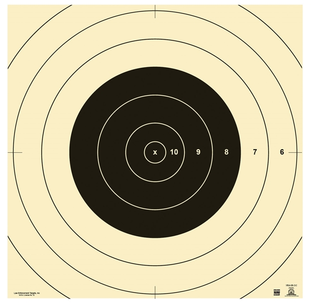 Picture of  Action Target Sr1c100 Replacement Centers  Bullseye Tagboard Hanging 100 Yds Works With Sr-1 10.50" X 10.50" Black/White 100 Per Box
