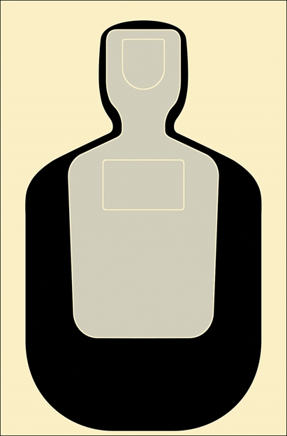 Picture of Action Target Tq19100 Qualification Standard Silhouette Paper Hanging 24" X 45" Black/Gray/White 100 Per Box TQ-19-100