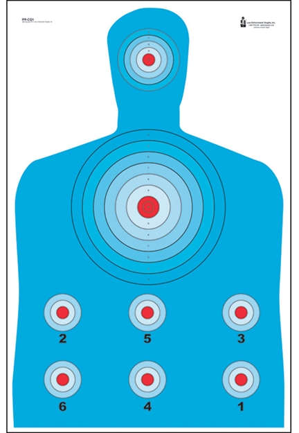 Picture of  Action Target Prcq1100 Qualification High Visibility Fluorescent Silhouette Paper 23" X 35" Blue/Red 100 Per Box