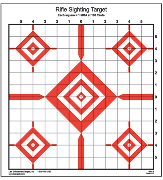 Picture of Action Target Si13100 Sighting Advanced Rifle Diamond Paper 100 Yds Rifle 14" X 15" Red/White 100 Per Box SI-13