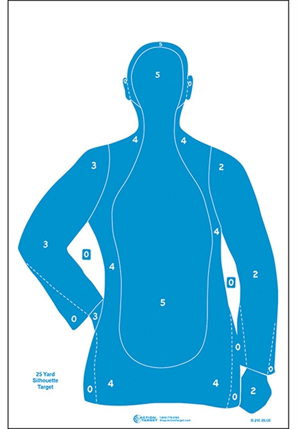 Picture of Action Target B21eblue100 Qualification  Silhouette Paper Hanging 23" X 35" Blue 100 Per Box B-21E BLUE