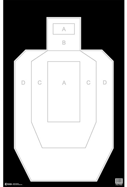 Picture of Action Target Ipscpbkb100 High Visibility Ipsc/Uspsa Silhouette Heavy Paper Hanging High Visibility 100 Per Box IPSC-PBKB